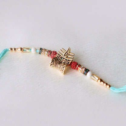 Mahakal Rudraksha Rakhi with Trishul and Damru design