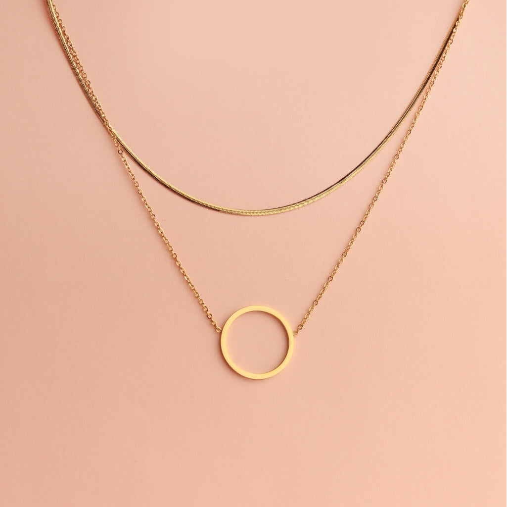 Minimal Circle Layered Necklace