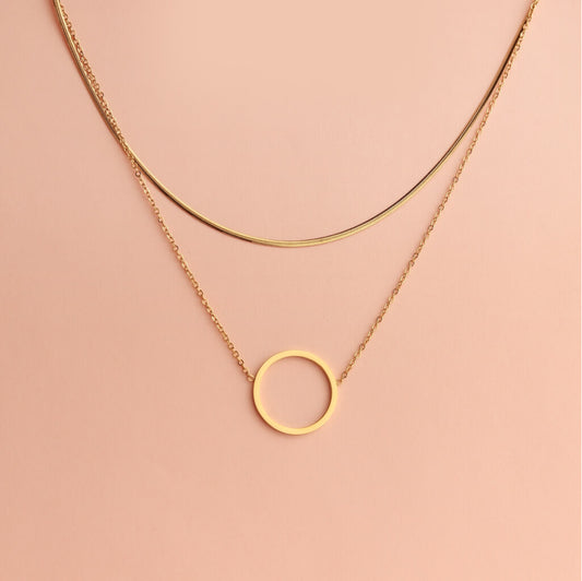 Minimal Circle Layered Necklace