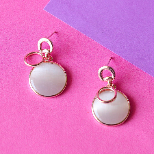 Moon Halo Drop Earrings
