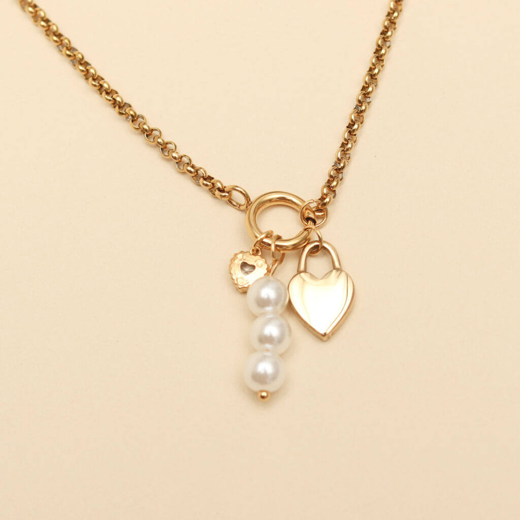 Ocean Pearl Heart Locket Necklace