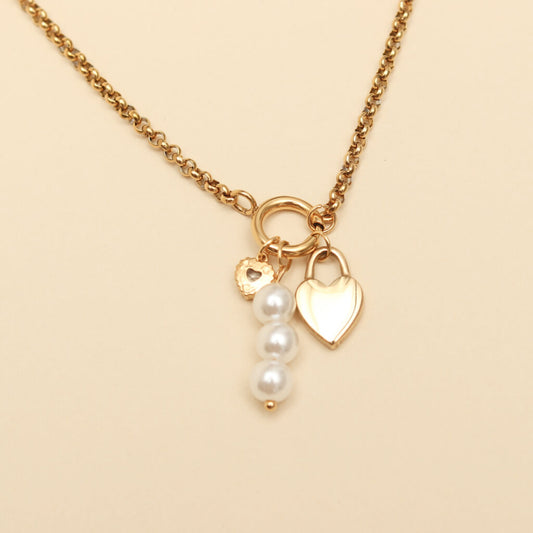 Ocean Pearl Heart Locket Necklace