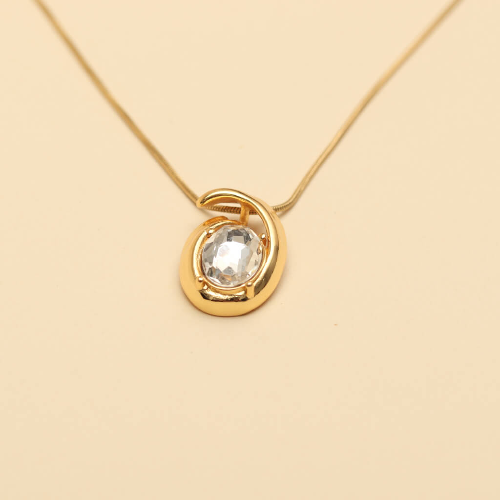 Ocean Swirl Crystal Gemstone Necklace