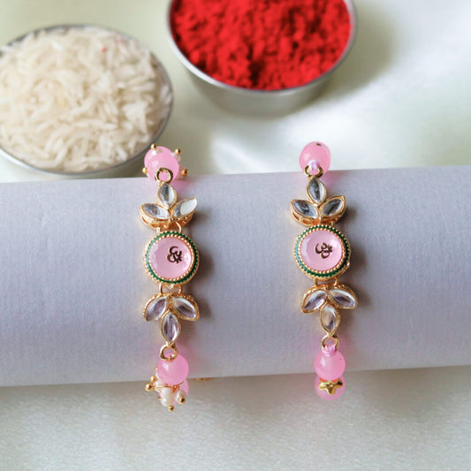 Om – Designer Bhaiya Bhabhi Rakhi Set
