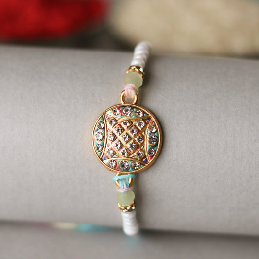 Pastel Mandala Rakhi – A Thread of Harmony & Light