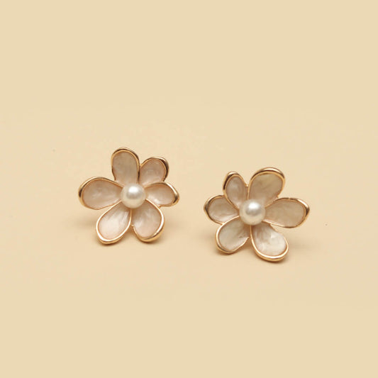 Pearl Blossom Stud Earrings