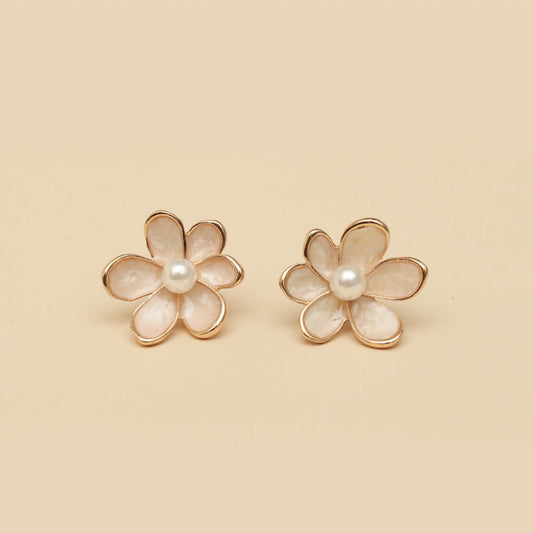 Pearl Blossom Stud Earrings