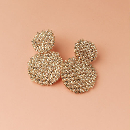 Pearl Cluster Statement Earrings