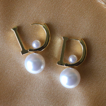 Pearl Orbit Hoops Earrings