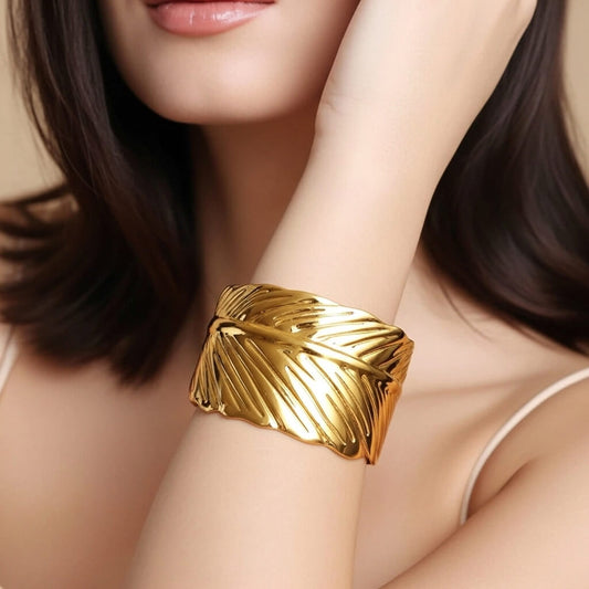 Premium Gold Plated Feather Bracelet