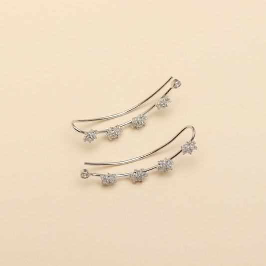 Silver Starline Ear Cuff Earrings