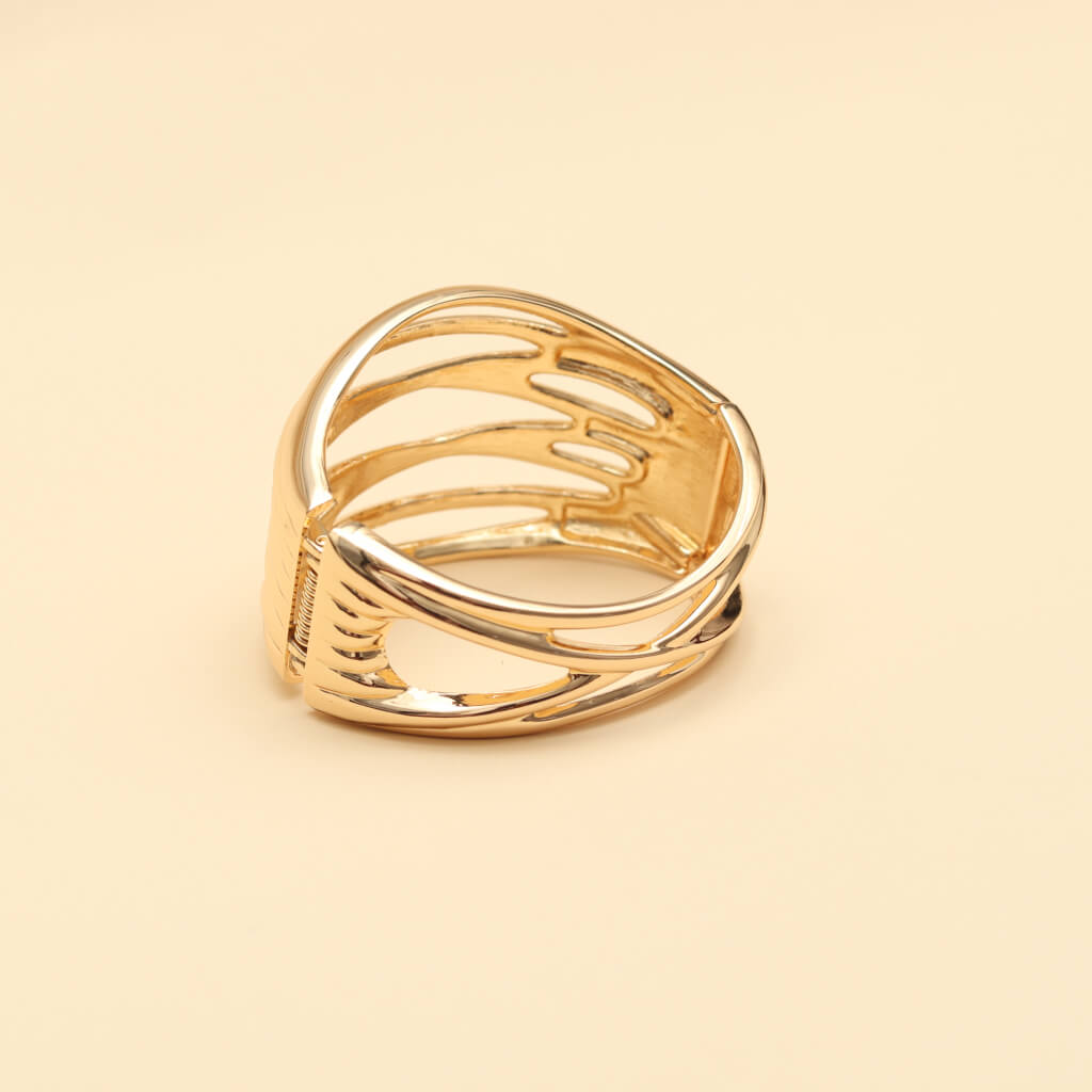Stylish Gold Plated Wave Cuff Bracelet