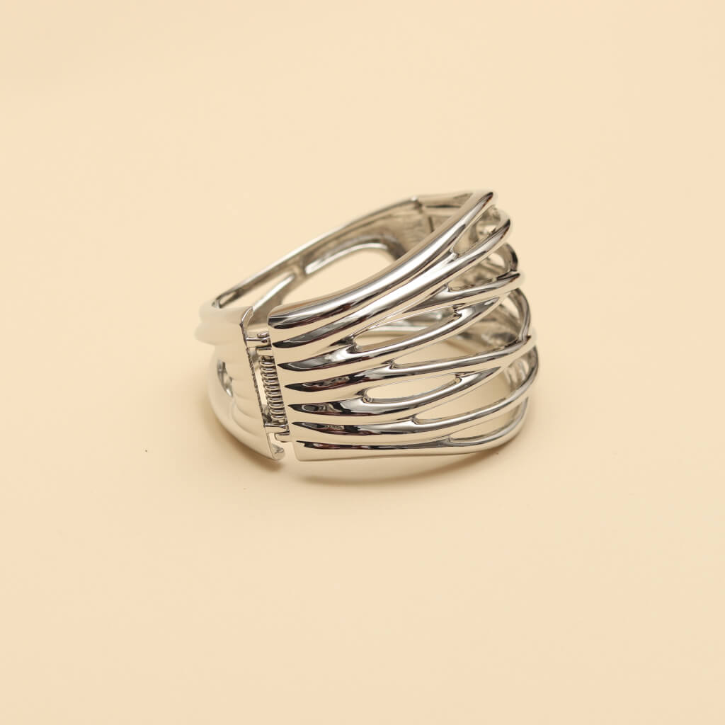 Stylish Silver Plated Wave Cuff Bracelet