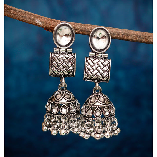 Vanika Oxidised Jhumka Earrings